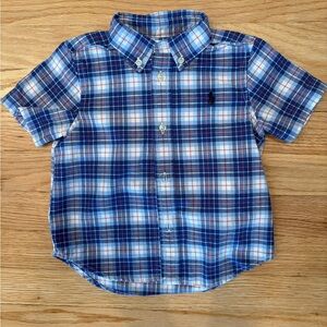 Ralph Lauren Kids Blue Plaid Button Down Shirt